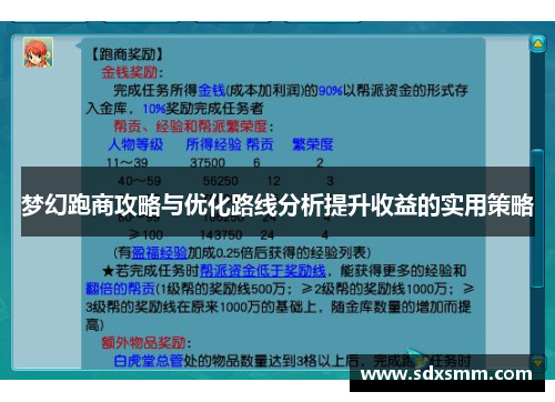梦幻跑商攻略与优化路线分析提升收益的实用策略