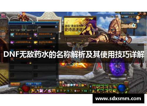 DNF无敌药水的名称解析及其使用技巧详解
